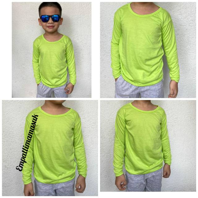 63 klopdeh kaos  anak  cowok cewek polos  lengan  panjang  