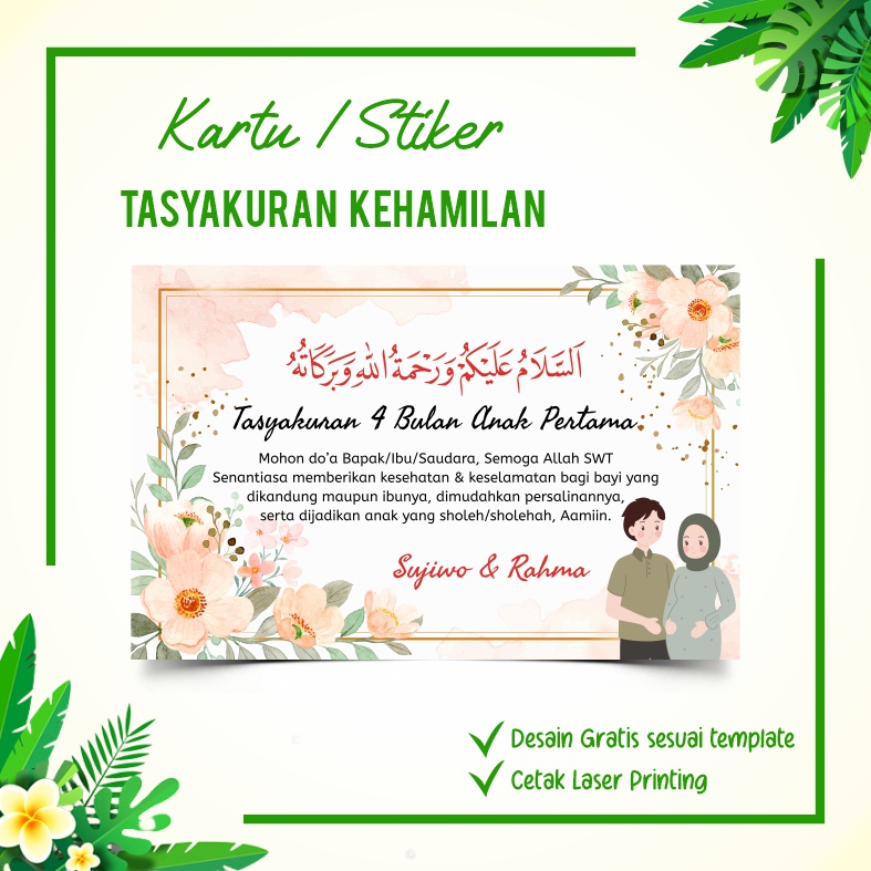 STIKER LABEL TASYAKURAN KEHAMILAN 4 BULAN / SYUKURAN 7 BULAN / LABEL NASI BOX SYUKURAN