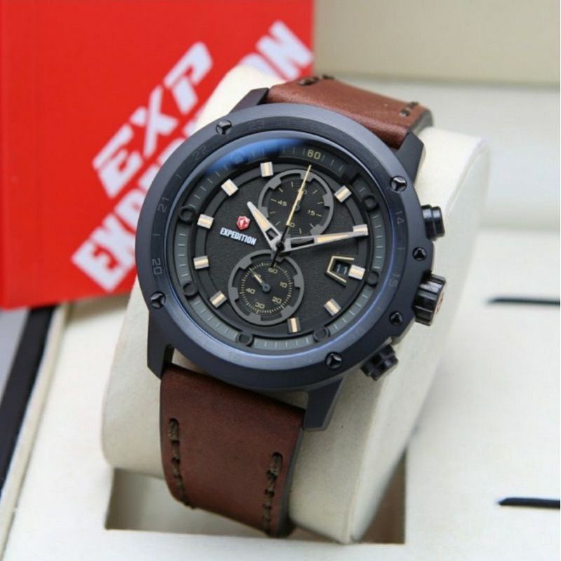 Jam Tangan Expedition E 6820 Pria / E6820 M Brown Black Original
