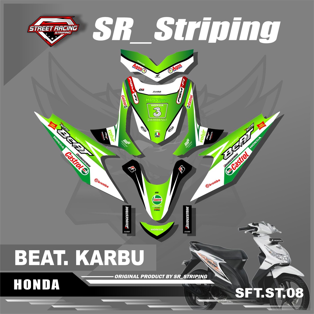 ( COD )TERBARU Decal Sticker Honda Beat Karbu Full Body - Stiker Skotlet Variasi Modifikasi Beat Hed