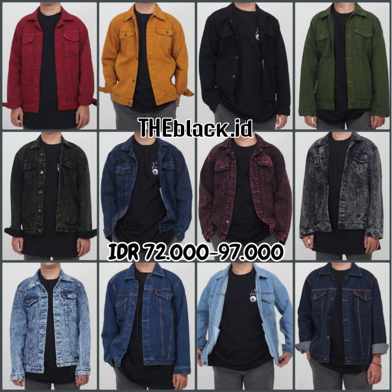 Jaket Jeans Denim Pria/Cowok - BioBlitz/BioWash/BiruDongker/Coklat/Hitam/COD/murah