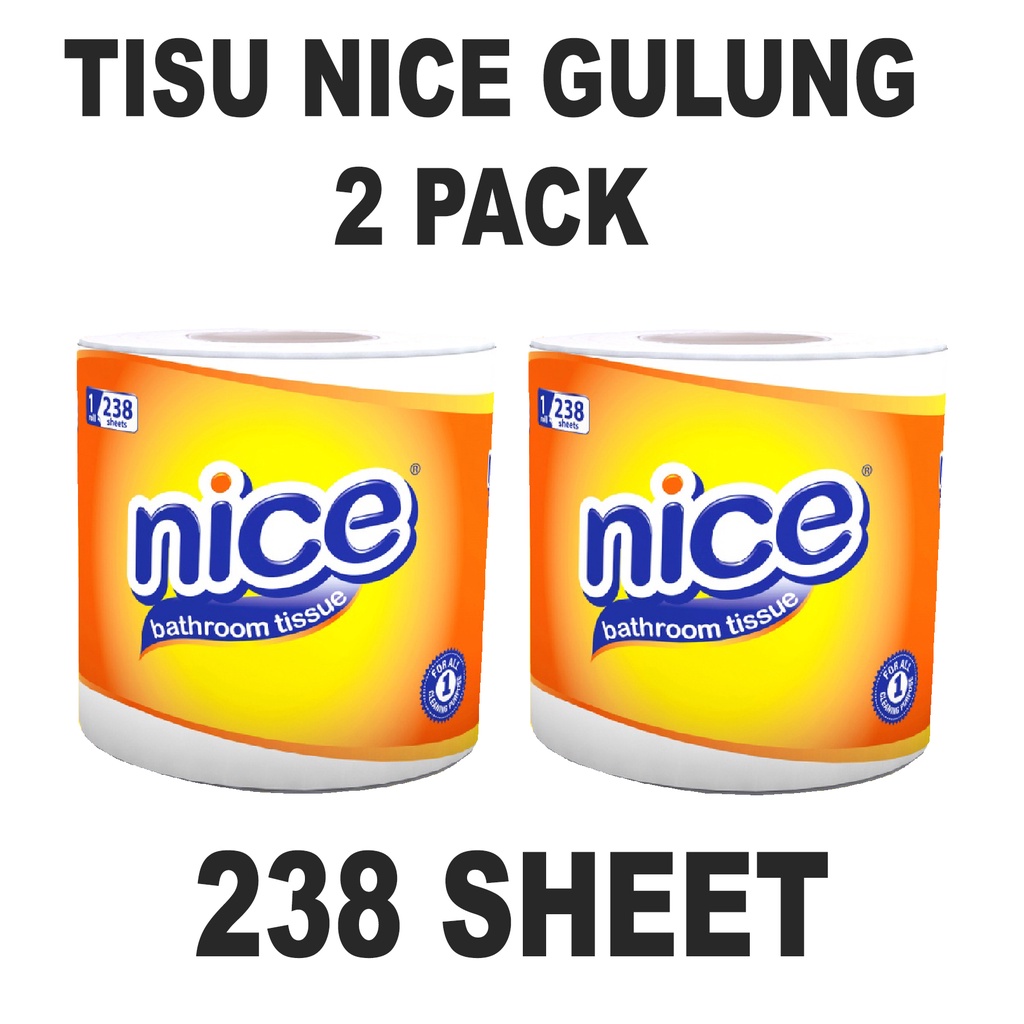 PROMO 2 PCS Tisu Tissue nice toilet gulung 1roll 2 ply 238 sheets / tissue tisue tisu nice toilet gu