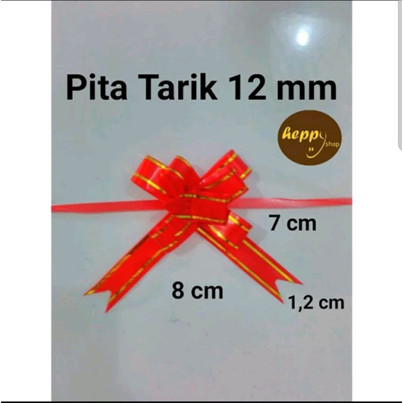 Pita tarik 12mm pita serut pita kado pita balon