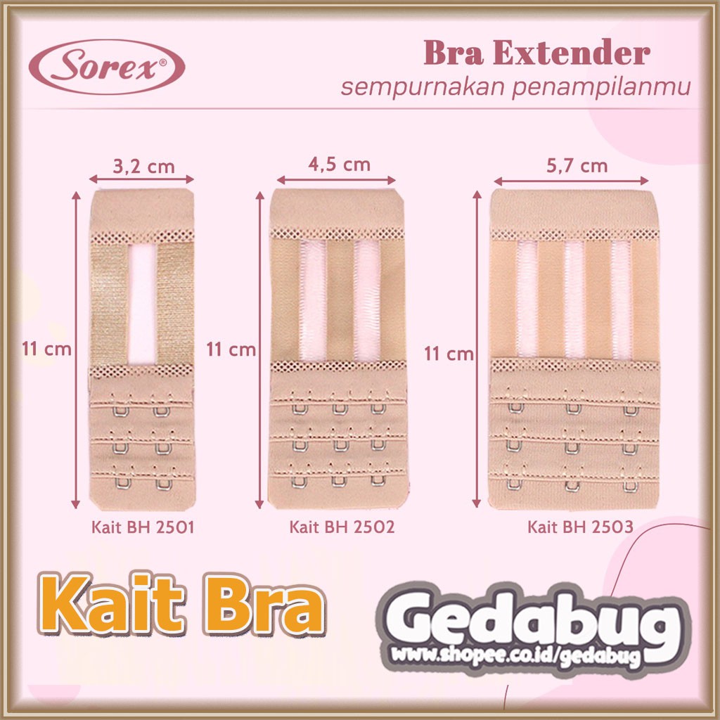 Sorex Kait Penyambung Bra Extender Kait BH 2501 2502 2503 Kancing BH / Bra