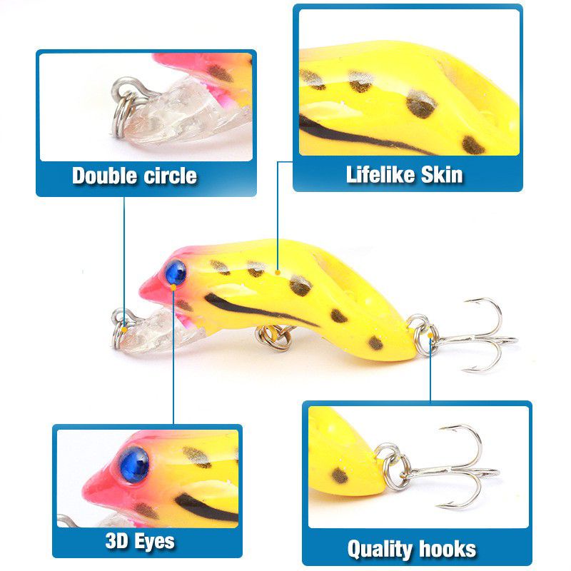 ( M07 ) New Minnow Umpan Pancing Frog Fishing Lure 6cm/9g Swimbait