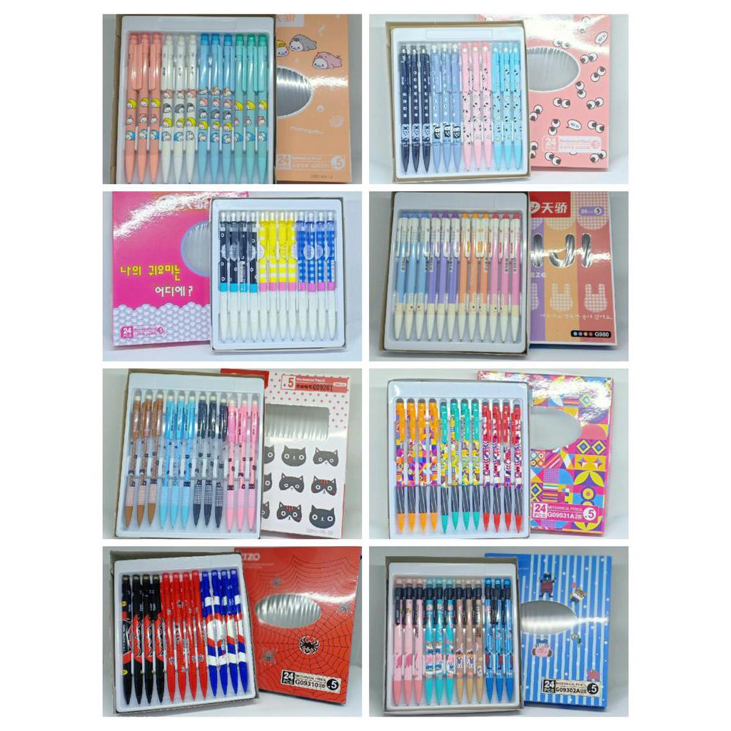 

Pensil mekanik / mechanical pencil 0.5 mm tizo fancy cute isi 24pcs aneka varian