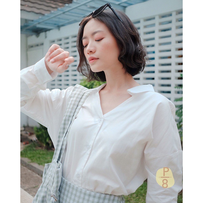 

white saeri shirt by posh the label