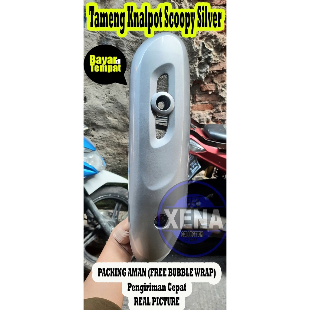 Tameng Knalpot SCOOPY ESP Tutup Cover Pelindung Muffler Knalpot / tameng kenalpot scoopy fi SILVER cover tutup pelindung knalpot scoopy k16R silver Cover Tutup Tameng Knalpot Scoopy Fi Esp New LED 2017 - 2018 - 2019 SCOOPY OLD / CARBU / LAMA