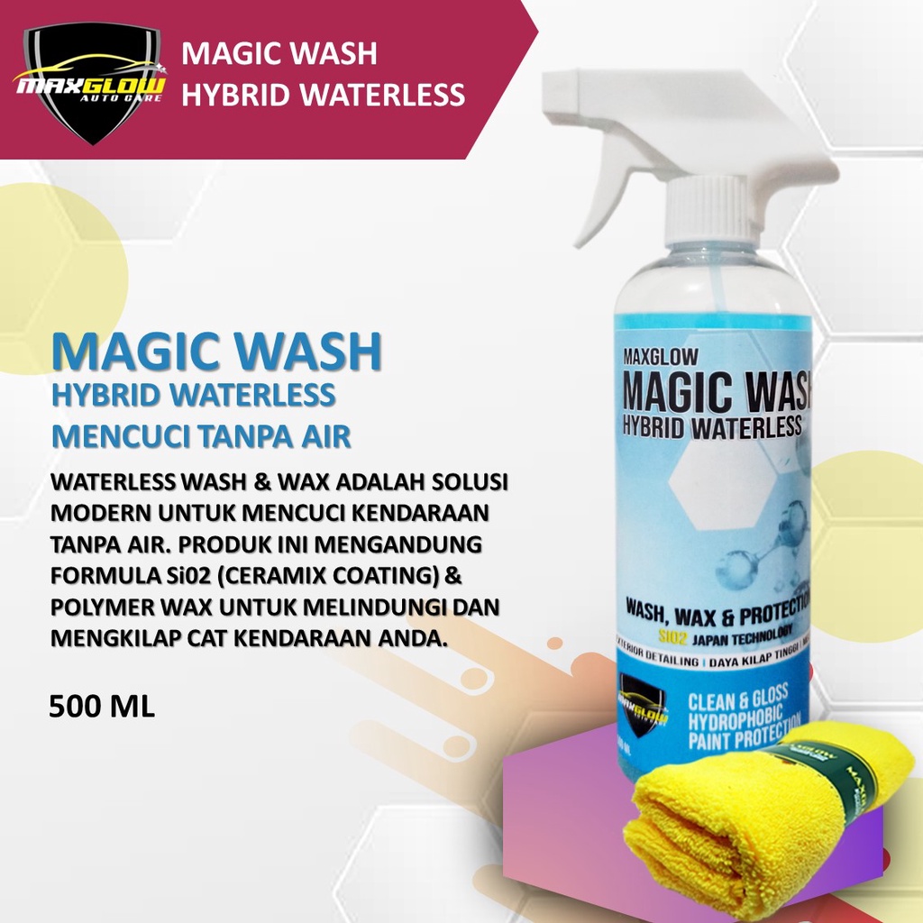 Wash Waterless  Ceramic Coating Cuci Mobil tanpa air efek daun talas