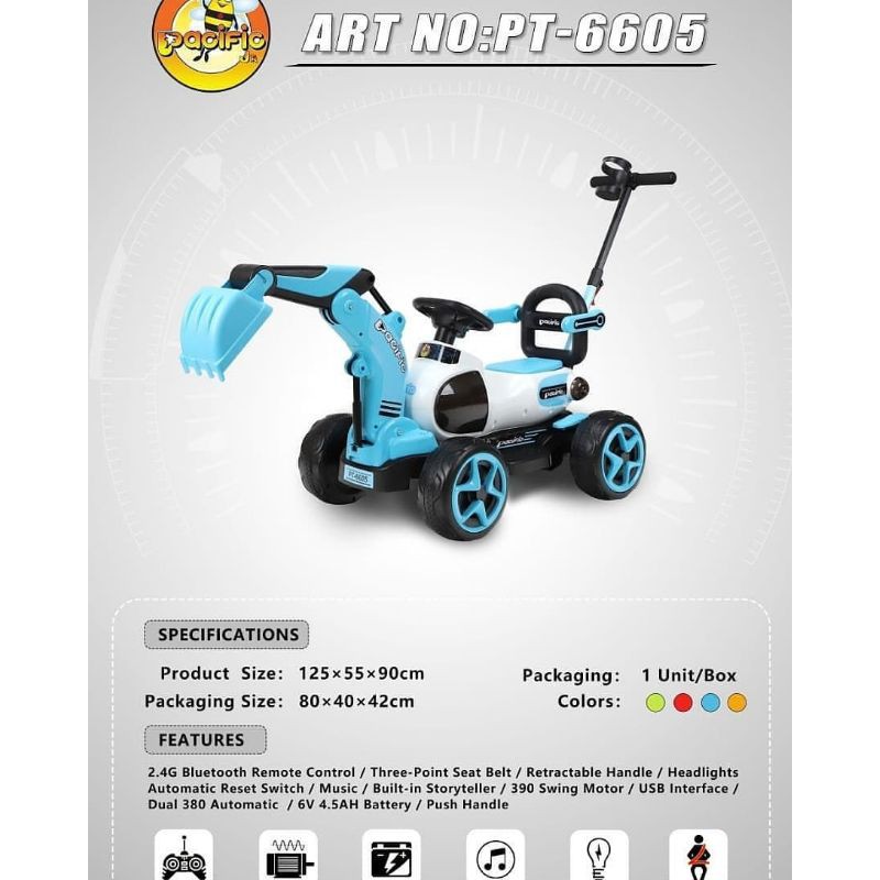 mainan anak mobil aki beko pt-6605