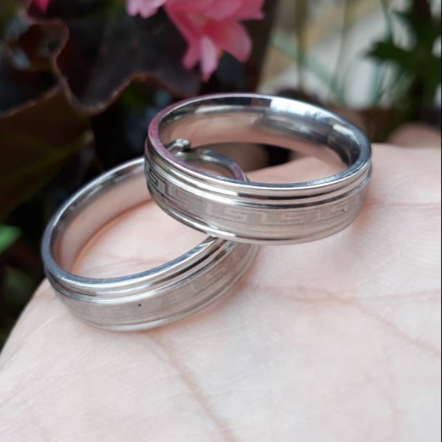  BEST SELLER Cincin Couple Ukiran  Nama  Cincin Titanium 