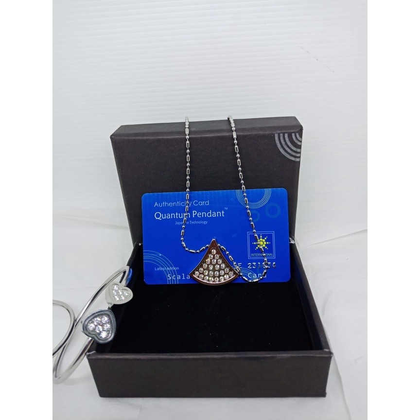 [ TERLARIS ] 1 set kalung kesehatan / kalung + gelang +BOX + SERTIFIKAT/KALUNG KESEHATAN ANTI VIRUS/Quantum pendant kalung kesehatan/Quantum Science Energy Pendant Necklace / Kalung Liontin Terapi Kesehatan Magnetic Pendant