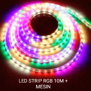 LAMPU LED STRIP SELANG WARNA WARNI RGB 3528 2835 220V + ADAPTOR 9M