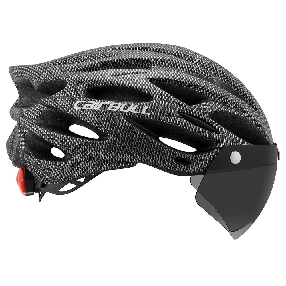 CAIRBULL Helm Sepeda Powermeter MTB Breathable Cycling Helmet Visor Removable Lens - CB26 - Black Wh