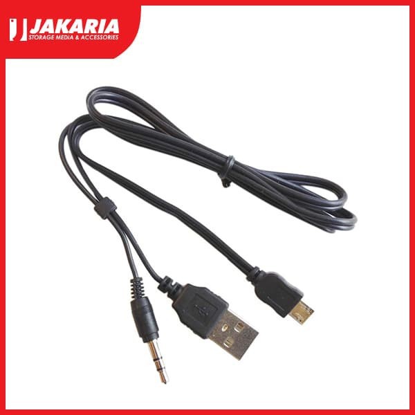 Kabel AUX Speaker Mini 5 Pin to USB - Audio 3.5mm - Illupro Kabel AUX Mini 5 pin to USB-Audio 3.5mm
