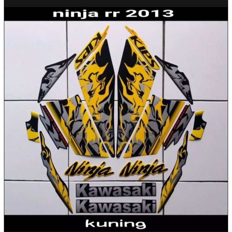 STIKER STRIPING LIS BODY NINJA RR 2013 KUNING STANDAR