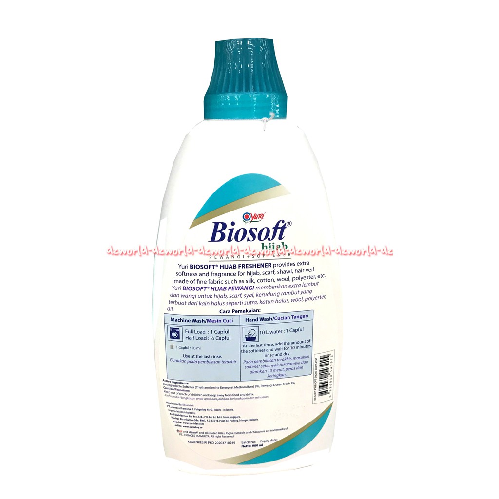 Biosoft Hijab Detergent Plus Softener Ocean Fresh Deterjen Untuk Hijab &amp; Kain Halus Lainya 900mL