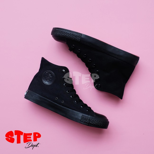 Sepatu Warrior Sparta HC All Black  - Warrior High Hitam