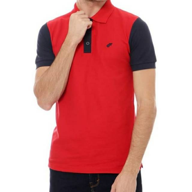 Kaos polo pria hitam merah PREMIUM