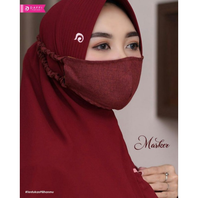 Masker Hijab Katun Bolak Balik Ori Daffi Hijab