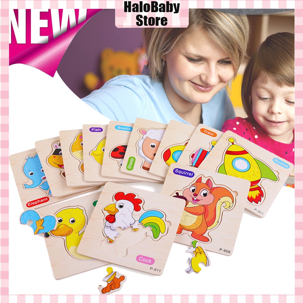 Halobaby Puzle Kayu Edukasi Anak / Jigsaw Mainan Edukasi Anak/Mainan Puzzle Kayu Anak/Wooden Toys