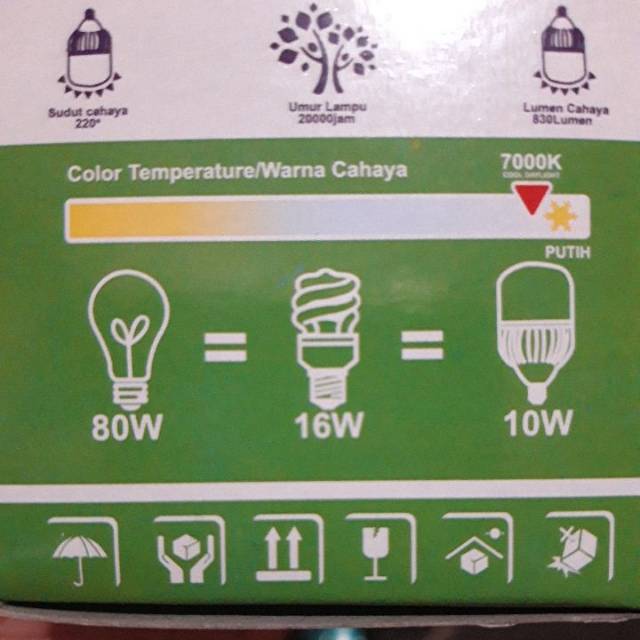 (GRATIS BoubleWarp) Lampu Led 10 Watt Kapsul Putih Super Teran