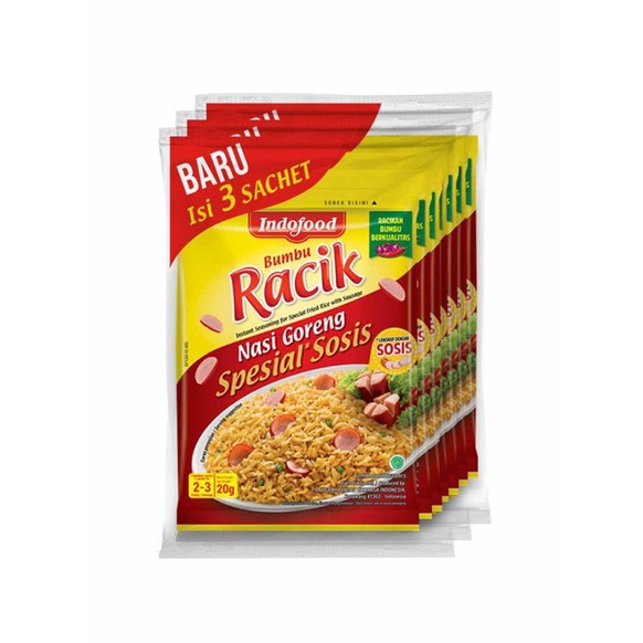 

Indofood Bumbu Racik Nasi Goreng Sosis 3x20gr ( 1plastik isi 3 bungkus)