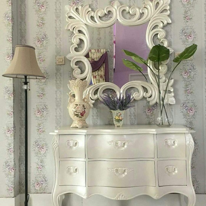 PIGURA KACA UKIR PUTIH MUTIARA