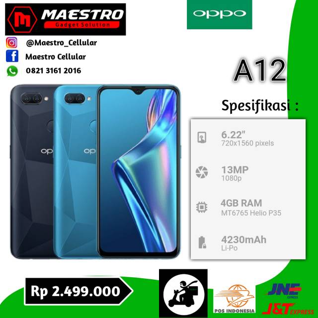 OPPO A12 RAM 4GB ROM 64GB RESMI