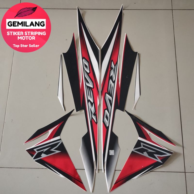 Striping Decal Polet Sticker honda revo 2008 putih body standar berkualitas terbaik Gemilang Stiker