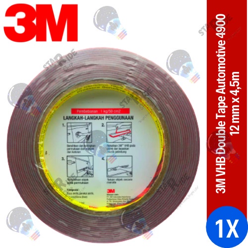 

Menakjubkan 3M Vhb Double Tape Foam Automotive Mobil 4900 Merah Size 12Mm X 4.5M Trendi