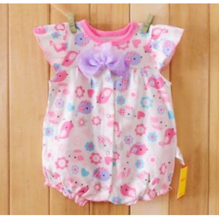 Baju Romper Anak Bayi Perempuan Pink Putih 0 1 Tahun 6 9 12 18 Bulan