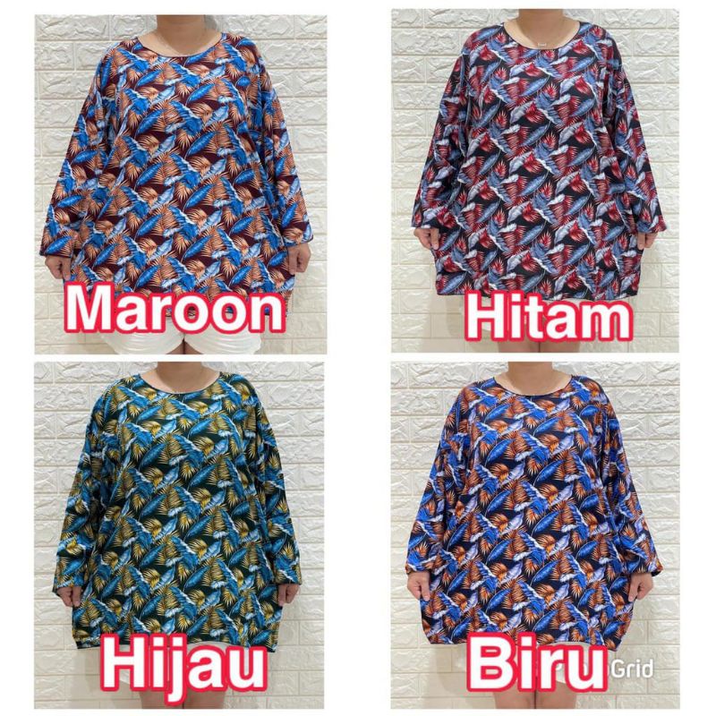 baju santai jumbo motif oval/janda bolong/polos lengan panjang/LD 134