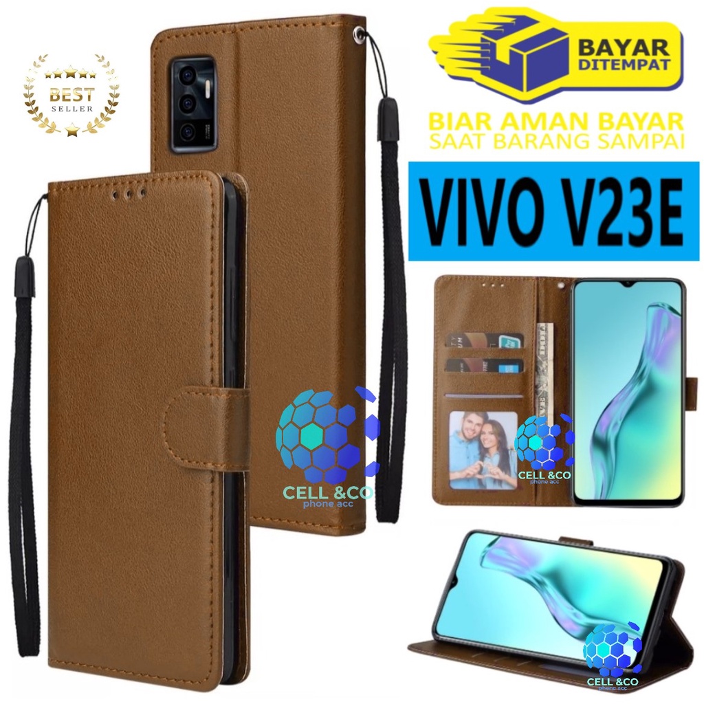 NEW VIVO V23E CASE FLIP LEATHER WALLET PREMIUM FLIP CASE BUKA TUTUP KESING HP CASING FLIP CASE WALLET