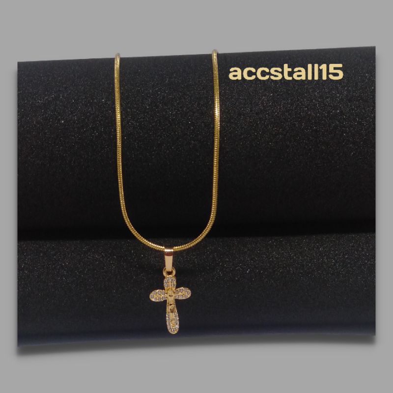 kalung titanium salib terbaru anti karat / kalung wanita termurah / kalung cewek salib terbaru / kal