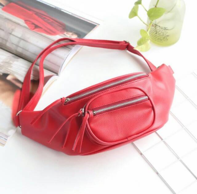 Tas pinggang polos sabyan tas waistbag wanita lucu