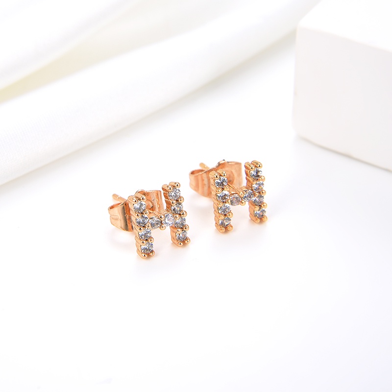 HYL JEWELRY Anting emas batu bata titanium korea tusuk 42e