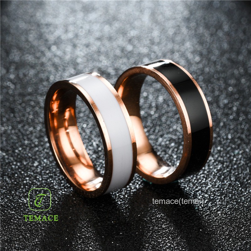 Cincin Couple Tunangan Nikah Kawin Ukir Nama Gold Titanium