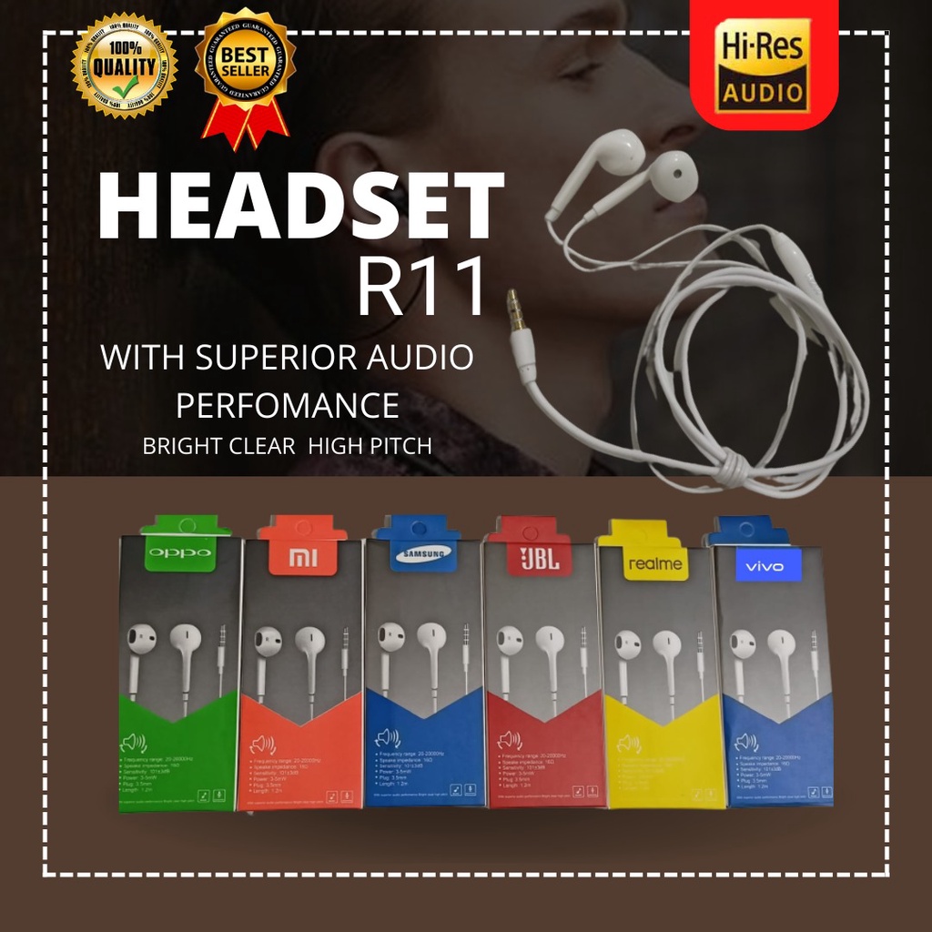 HEADSET / HANDSFREE JBLL TIPE R11 bisa dipakai semua tipe hp