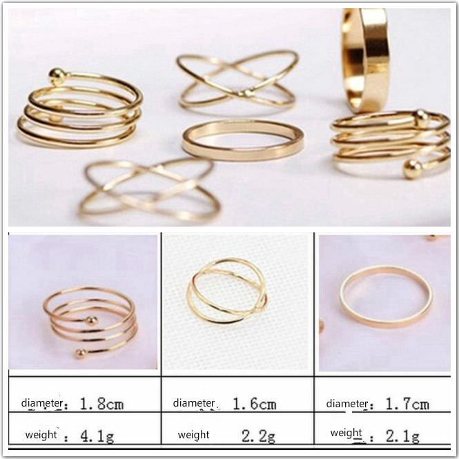 6pcs/set Cincin Gaya Korea Untuk Pernikahan