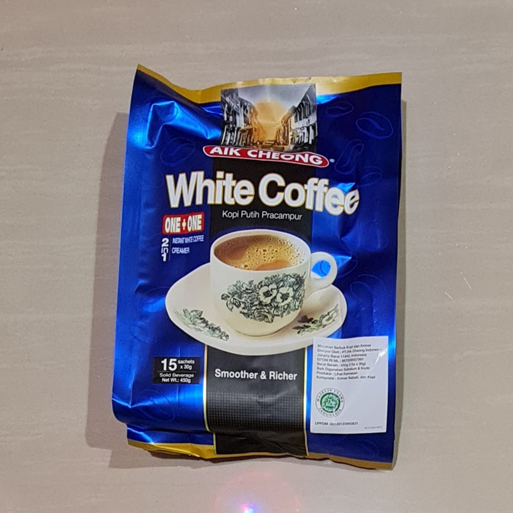 Kopi Instan Aik Cheong White Coffee 2in1 / Tanpa Gula 15 x 30 Gram