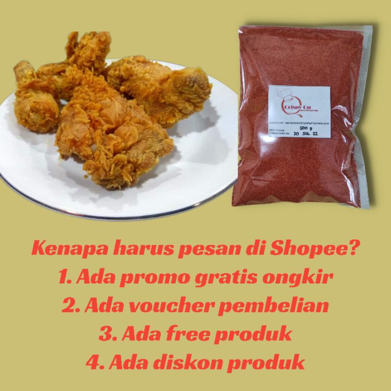 

Bumbu Ayam Crispy 500 gram (marinasi + campuran tepung)