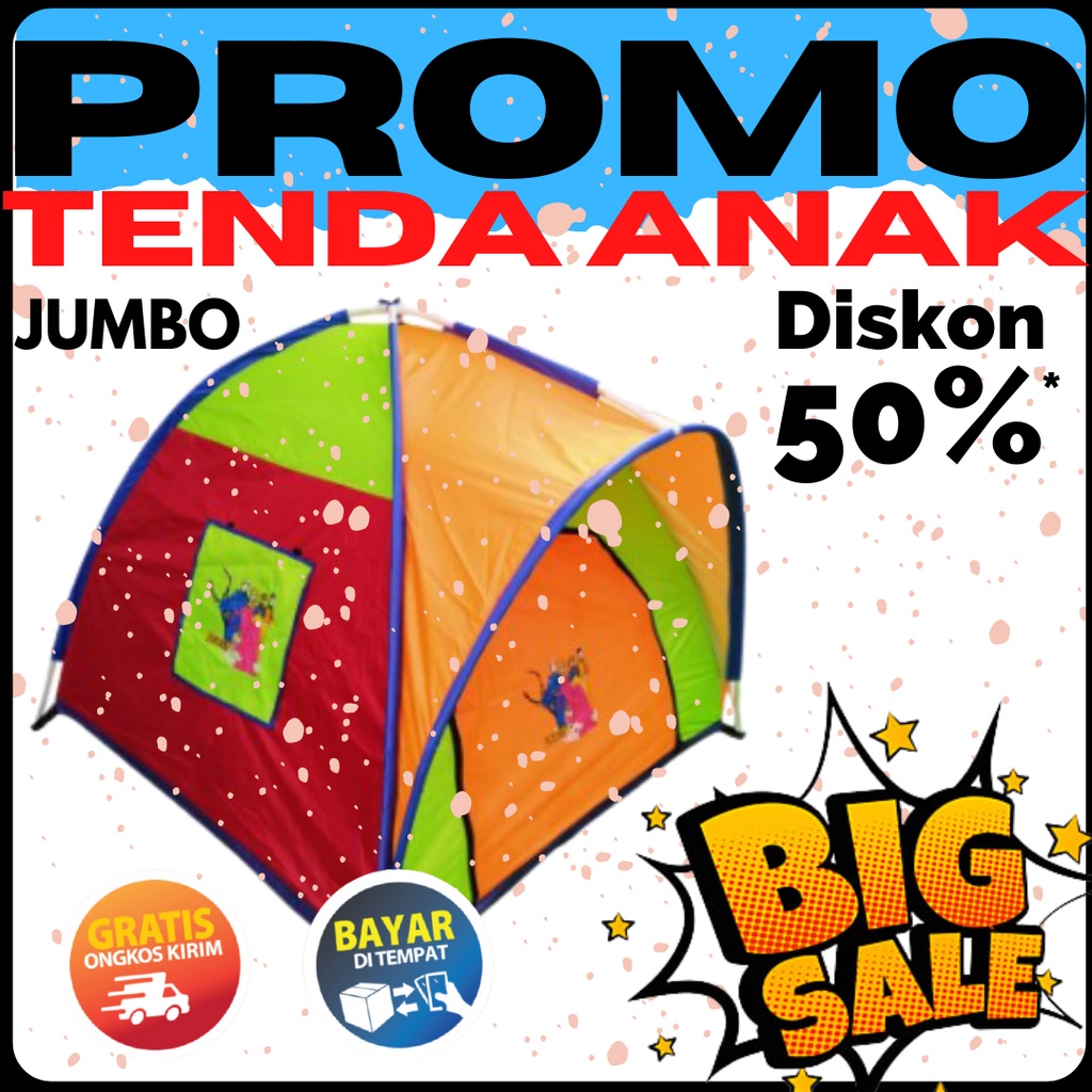 PROMO TENDA ANAK JUMBO _ KEMAH KEMAHAN _ TENDA CAMPING MAINAN _ GRATIS ONGKIR _ COD