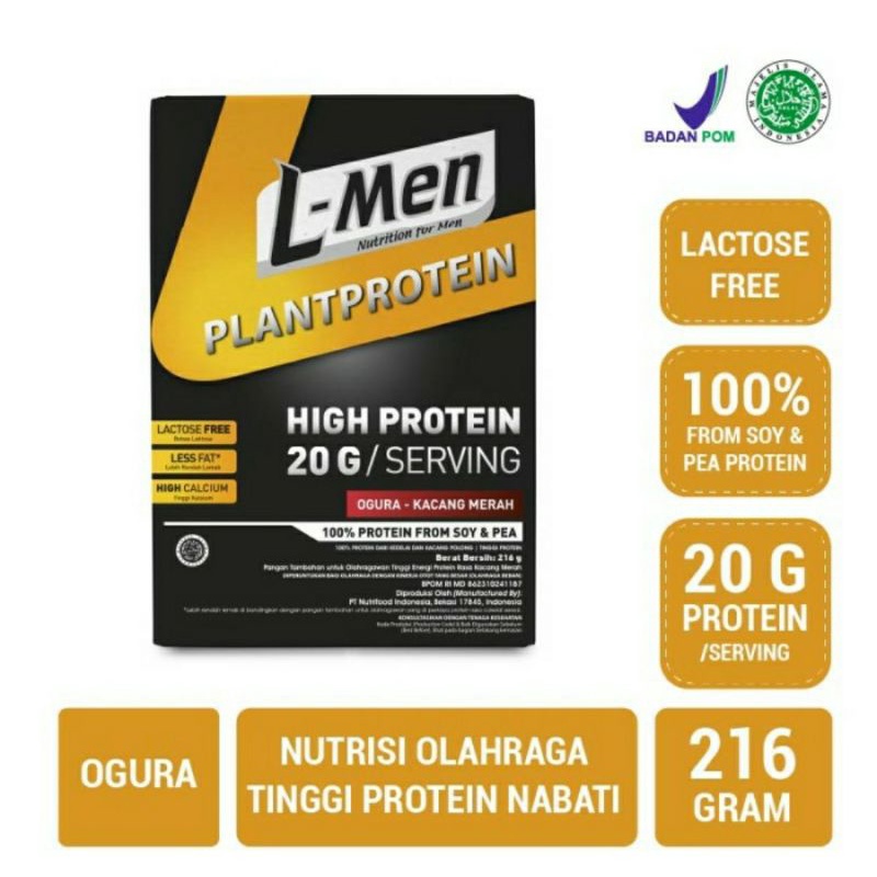 

L-Men PlantProtein Ogura 216g - Suplemen Tinggi Protein Nabati Rendah Lemak