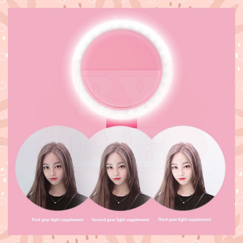 Ring Light LED Mini lampu Selfie Bulat Untuk Kamera Power 3 WATT 250mAh