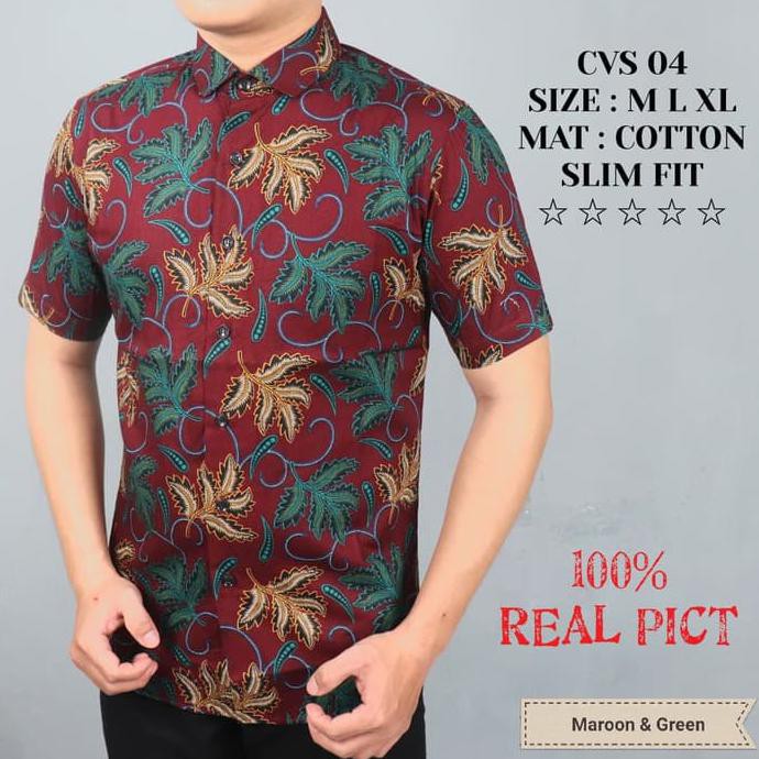 Kemeja Batik Slim Fit / Batik Pria Slimfit / Ls433 U8 Murah