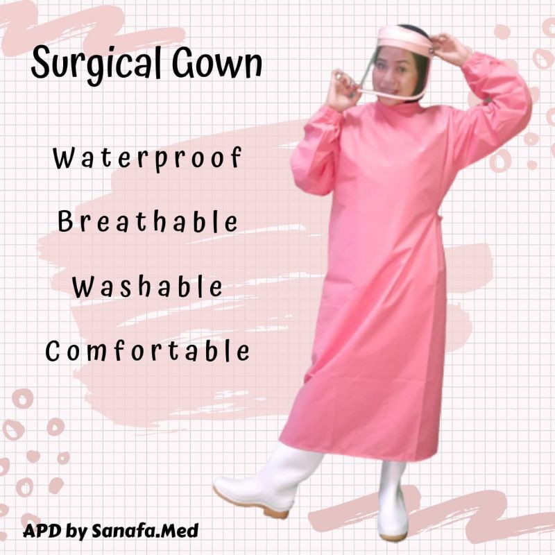 APD GOWN  waterproof bahan taslan/setara