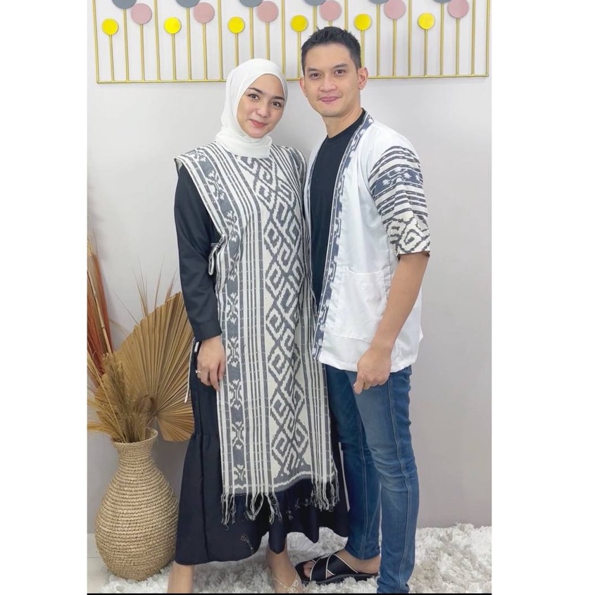 COUPLE TENUN GAMIS LONGVEST KIMONO TORAJA PUTIH KEISHAN.ID