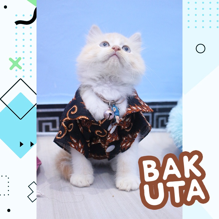 Baju kemeja lucu untuk kucing motif batik No #132 / Baju Kucing tangerang murah / baju kucing lucu size S-XL