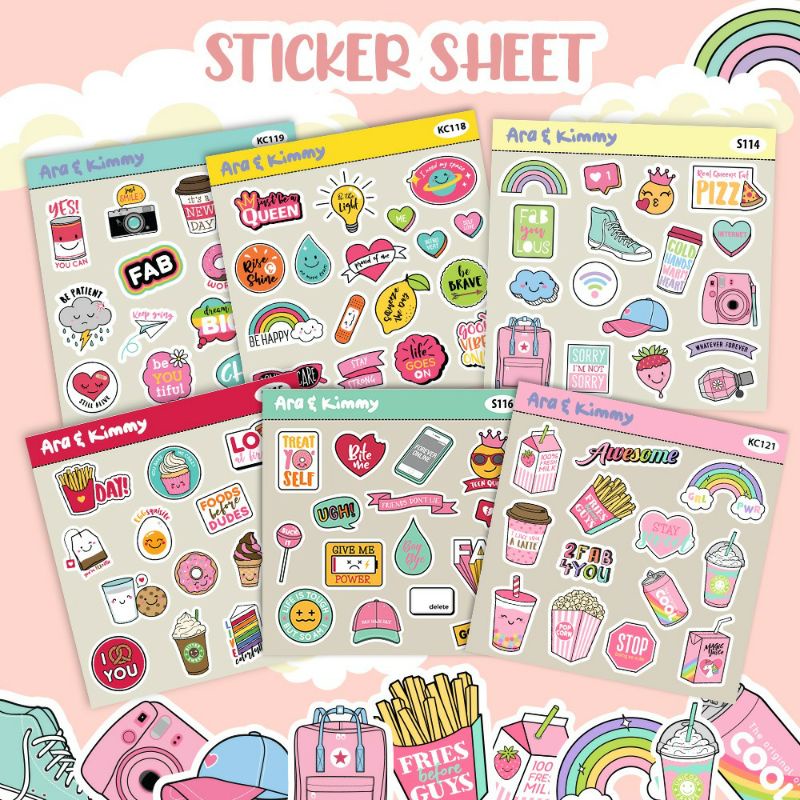 Jual Stiker Aesthetic Stiker Sheet Stiker Deco Sticker Aesthetic Stiker